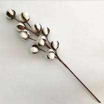 Cotton branch 10 head cotton simulation flower dried flower bouquet Long Branch living room home wedding decoration cross-border procurement