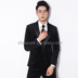 Cổ áo satin thêu nhung phù hợp với nam phiên bản Hàn Quốc của thời trang Slim phù hợp với váy cưới chú rể hai mảnh áo khoác blazer nam Suit phù hợp