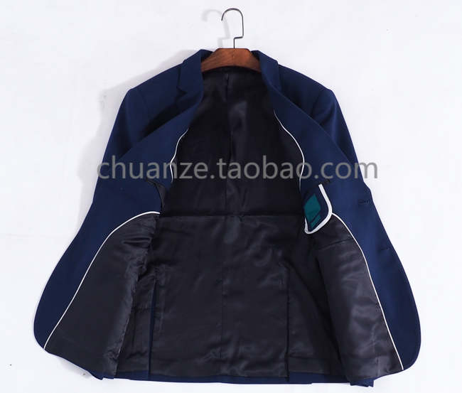 Kawasawa Yinglun phong cách phù hợp với màu xanh phù hợp với trang phục nam chính thức mùa thu Hàn Quốc của bộ đồ mỏng nam hai bộ quần âu nam