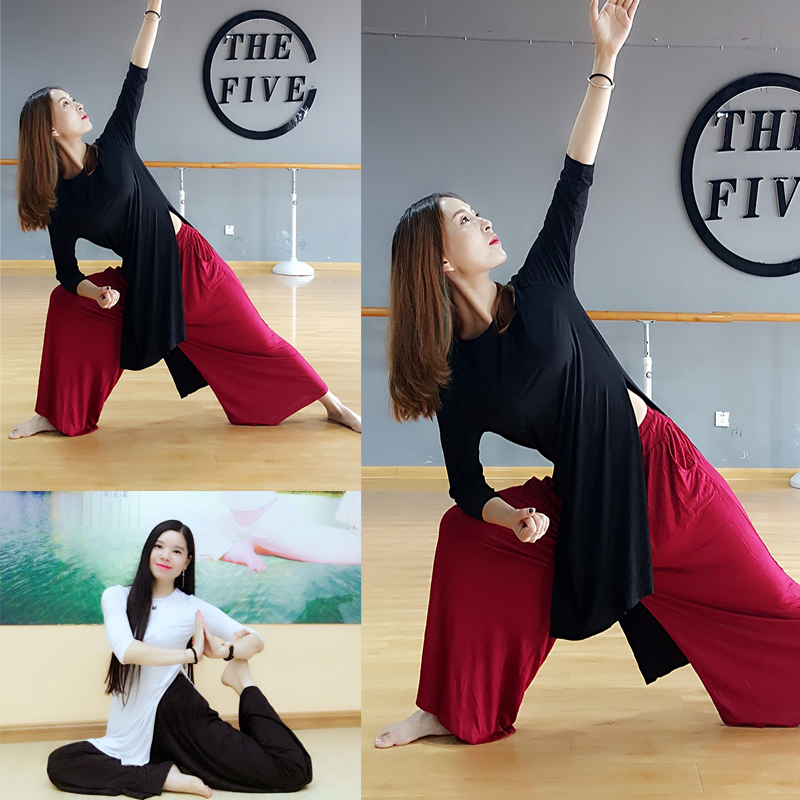 Every day special price] belly dance modern fusion wind open fork blouses wide leg pants yoga suit worksuit great