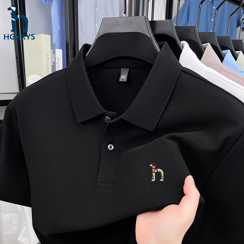 Outlet Clearance | Authentic Store Items 2025 Summer Men's High-Quality Mercerized Cotton Short-Sleeve T-Shirt Polo Shirt