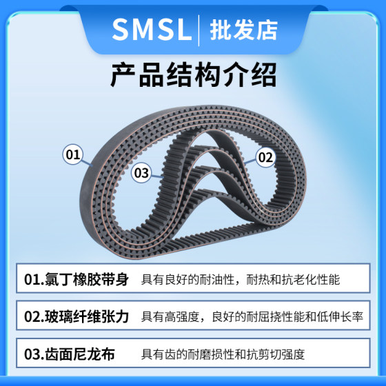 5M 고무 동기 벨트 5M-180-475 전송 벨트 컨베이어 벨트 산업용 벨트 동기 휠 동기 벨트 세트