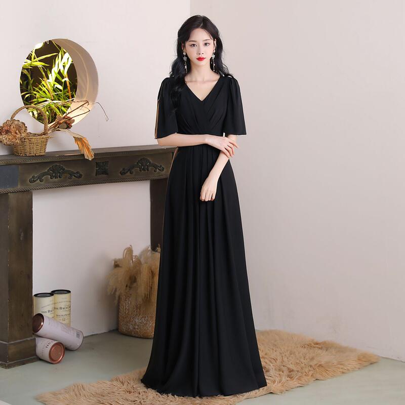 New Black Choir Conductor Performance Dress for Art Exams, Runway Shows, Musical Instrument Annual Meetings, Long Dress That Makes You Look Slim and Elegant New Black Choir Conductor Performance Dress for Art Exams, Runway Shows, Musical Instrument Annual Meetings, Long Dress That Makes You Look Slim and Elegant