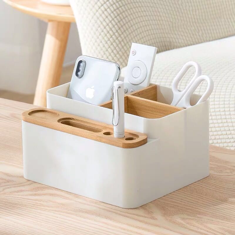 Japanese cosmetics desktop storage box Nordic living room remote control storage box office desktop stationery box