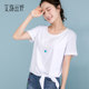 Ailu Si Ting 2024 summer new women's tops casual T-shirt solid color loose round neck short-sleeved T-shirt Korean style
