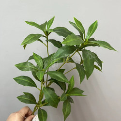 Single Artificial Branch of Horse-Dranker Tree, Milan Leaf, Sea-Pine Leaf, Gray Willow Leaf for Indoor Floor Flower Arrangement and Landscaping Decoration