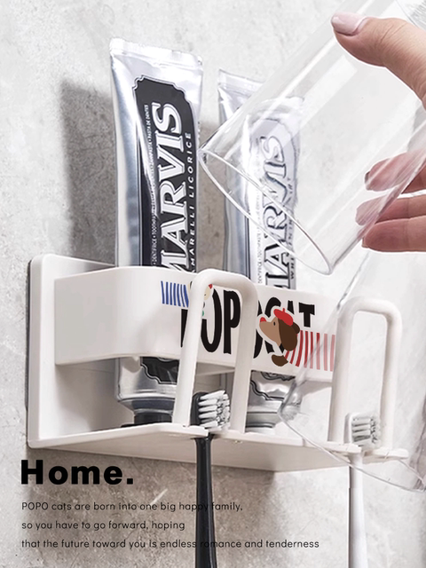 Dachshund Toothbrush Holder, Family of Three Mouthwash Cup Holder, Toothbrush Stand, Bathroom Iron Art Toothbrush Storage Rack