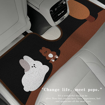 Cute Car Floor Mat for the Driver, Single Piece, Easy to Clean Carpet, Cartoon Stain-Resistant Wire Loop Mat, Non-Slip Mat for the Car Interior