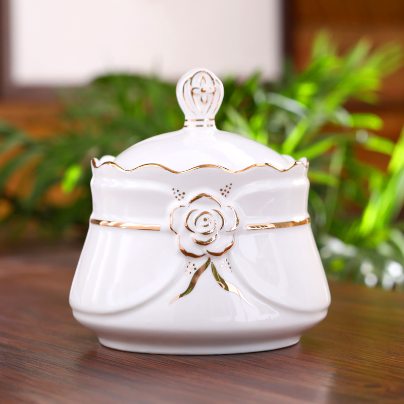 Ou caddy fixings ceramic household bread seven pu 'er tea storage large scented tea scattered tea POTS of tea box cylinder seal