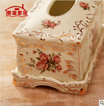 Nordic home sitting room tea table creative multi - function receive a case of paper towel box remote control box ceramic gifts