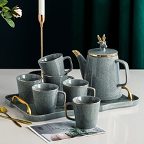 Nordic drinking water cup tea set household ceramic light luxury tea cup water Tea Teapot Cup living room gift