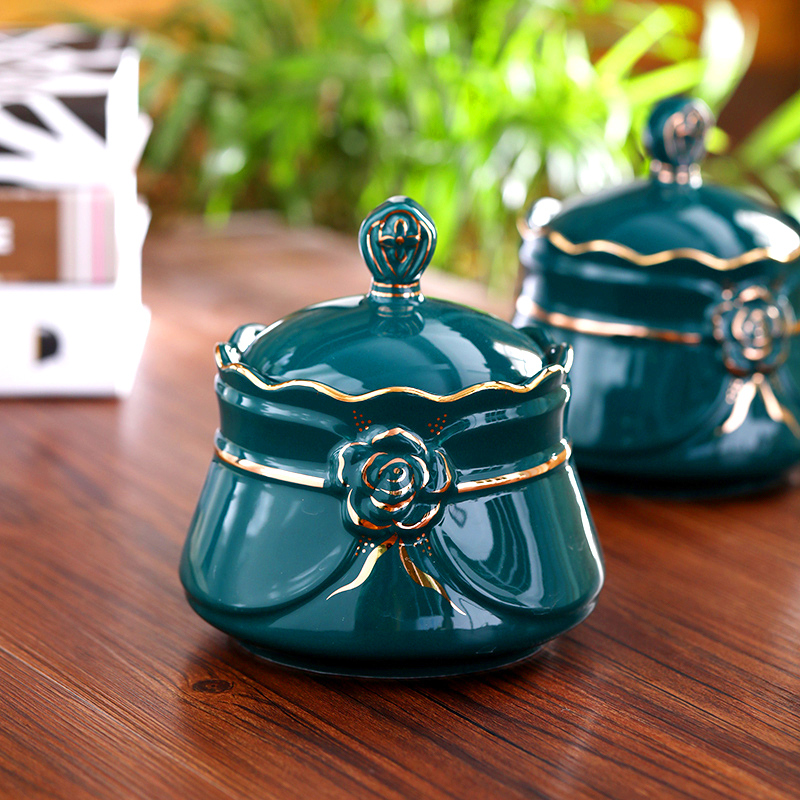 Ou caddy fixings ceramic household bread seven pu 'er tea storage large scented tea scattered tea POTS of tea box cylinder seal
