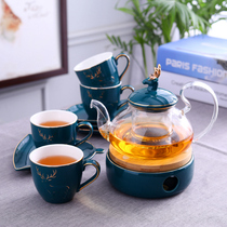 Nordic light luxury English afternoon tea tea set set high-end boiled fruit teapot ceramic glass candle