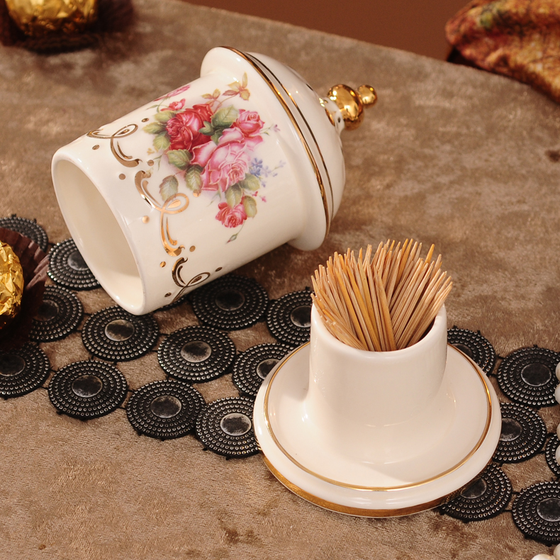 European toothpicks extinguishers ceramic toothpicks can swab box jewelry creative living room table furnishing articles package mail