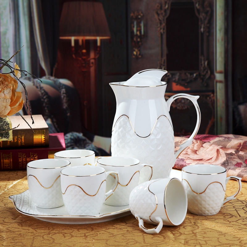 European ceramic tea sets with water home sitting room suit glass heat - resisting teapot cup cup cold water