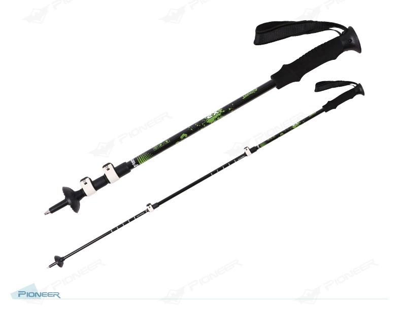 Trekking cực nhẹ thiết bị đi bộ đường dài carbon telescopic stick cực ngắn ngoài trời nạng leo núi gấp cực tiên phong - Gậy / gậy