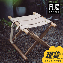 Fan house Koi maza solid wood portable folding stool Outdoor stool small bench chair household wall hanging children