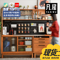 Van house side cabinet Dining side cabinet Solid wood Japanese-style integrated wall high cabinet cabinet Nordic tea cabinet wine cabinet