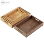 Khay gỗ hình chữ nhật Hi-Walnut Đĩa hình chữ nhật Hộp gỗ đa năng Hộp lưu trữ gỗ sồi bát gỗ