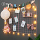Dormitory ins style grid photo wall without punching photo rack storage iron room layout wall decorations