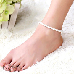 Norns ງ່າຍດາຍ ABS temperament pearl ຫາດຊາຍ anklet ຂອງແມ່ຍິງຝຣັ່ງແບບ Baroque elegant ແລະ generous anklet foot accessories