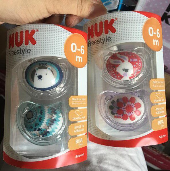 Соска 海淘现货 美国德国购买nuk天然硅胶乳胶安抚奶嘴2段3段包邮推荐