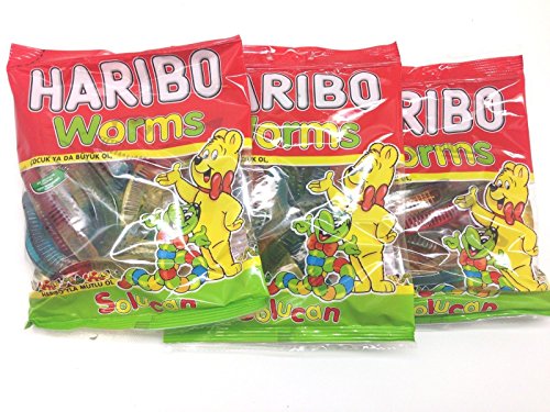 Haribo Gummi Candy Worms 160g x 3 Halal 3