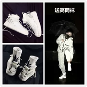 2018 không khí mới số 1 cộng với nhung cao giúp hip hop street dance giày nữ triều trắng giày sneakers đôi