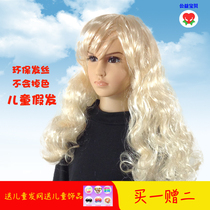 Children Wig Kindergarten Performance Props Little Girl Baby Wig Women Big Wave Curly Hair Stage Performance Headwear