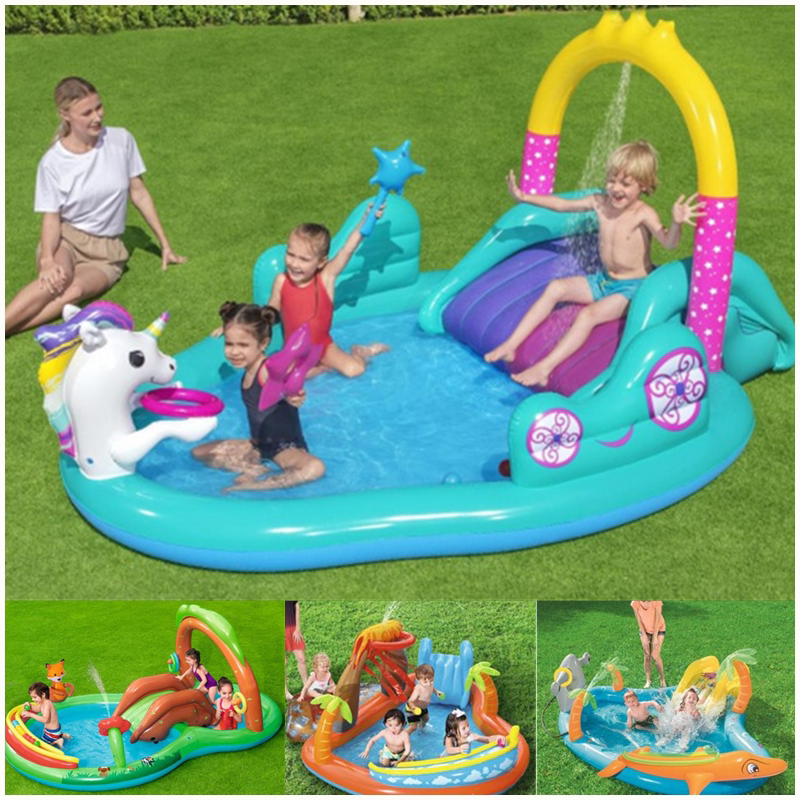 Swimming pool household inflatable and thicker ultra-large children Family slide ocean ball pool baby water spray pool