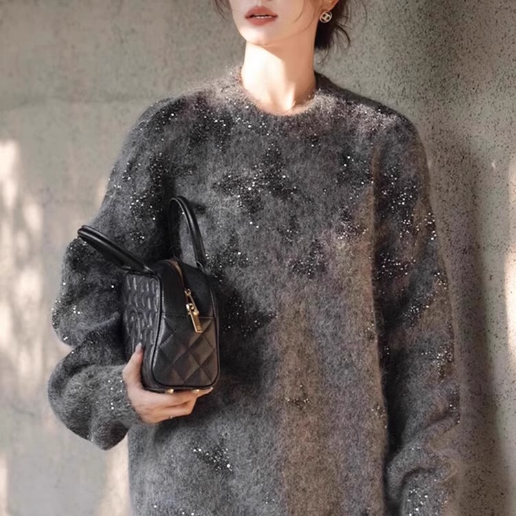 European Style Trendy Heavy-Duty Korean-Style Rhinestone Fashion Soft Sweater 2026 Autumn Lazy Style Casual Top Winter European Style Trendy Heavy-Duty Korean-Style Rhinestone Fashion Soft Sweater 2026 Autumn Lazy Style Casual Top Winter