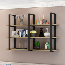 Wrought iron wall hanging rack bar counter hanging bookshelf shelf restaurant ceiling flower rack storage rack