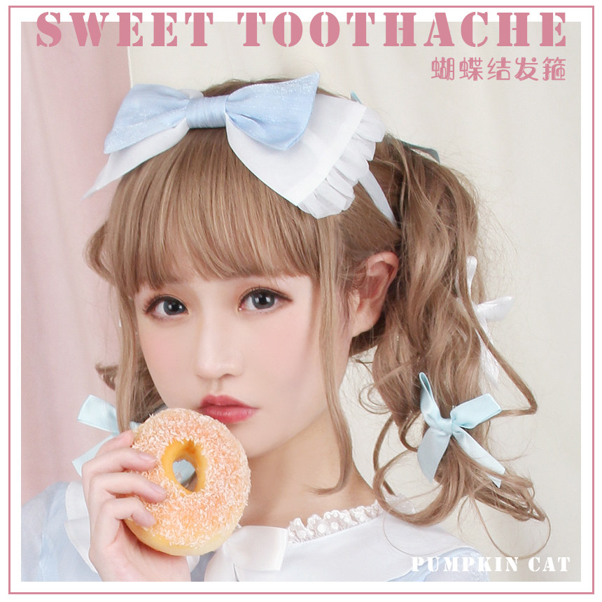 (Spot) Pumpkin Cat 2019 version is so sweet that the tooth hurts bow headwear headband KC (not seven days)