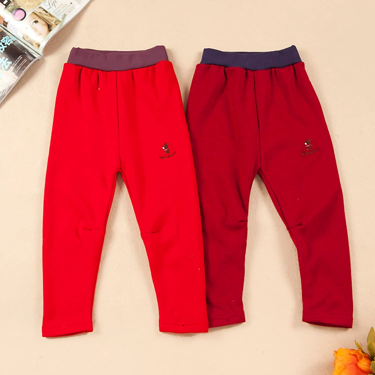 Full 200-20 瑁 yêu quần áo trẻ em nam và nữ legging nhung vàng Phiên bản Hàn Quốc của quần dài chân quần dài bé trai