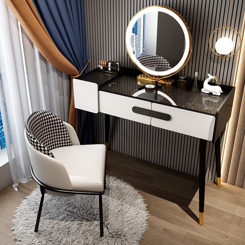 2022 New light extravagant make-up bench Nordic minimalist bedroom modern minimalist net red ins small family style make-up table