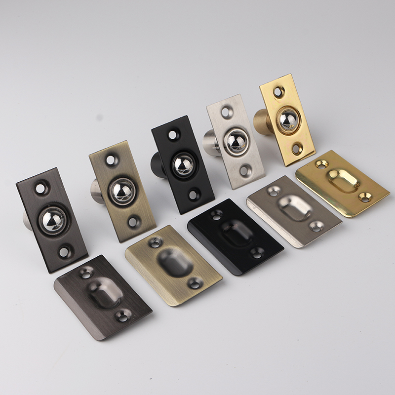 Pure copper door touch bead KTV special wooden door door buckle top bead invisible door card-type wooden door spring touch bead lock