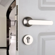 Taiwan Yibili American bedroom room door lock Brushed silver silent split door lock Indoor solid wood door lock