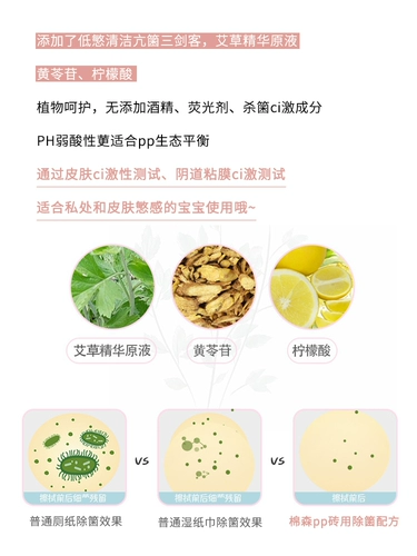 棉森 Антибактериальные влажные салфетки подходит для мужчин и женщин для кожи ягодиц для интимного использования, туалет, 40 штук