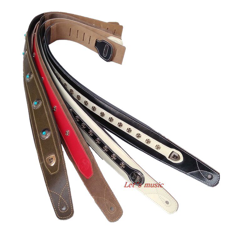 Soldier Soldier Soldier Leather Folk Bag Bag Electric Guitar Bass Non-slip and widen bag strap