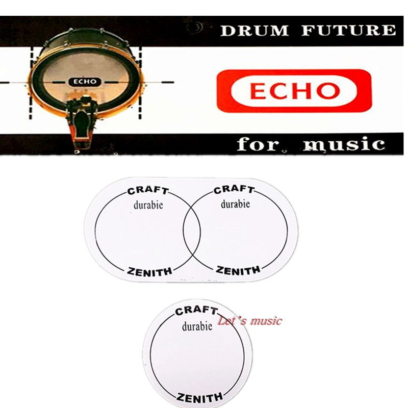 ECHO Bottom Drum Reinforcement Patch Ground Drum Reinforcement Patch Double Pedal Sticker Single Step Double Pedal Two Piece Pack