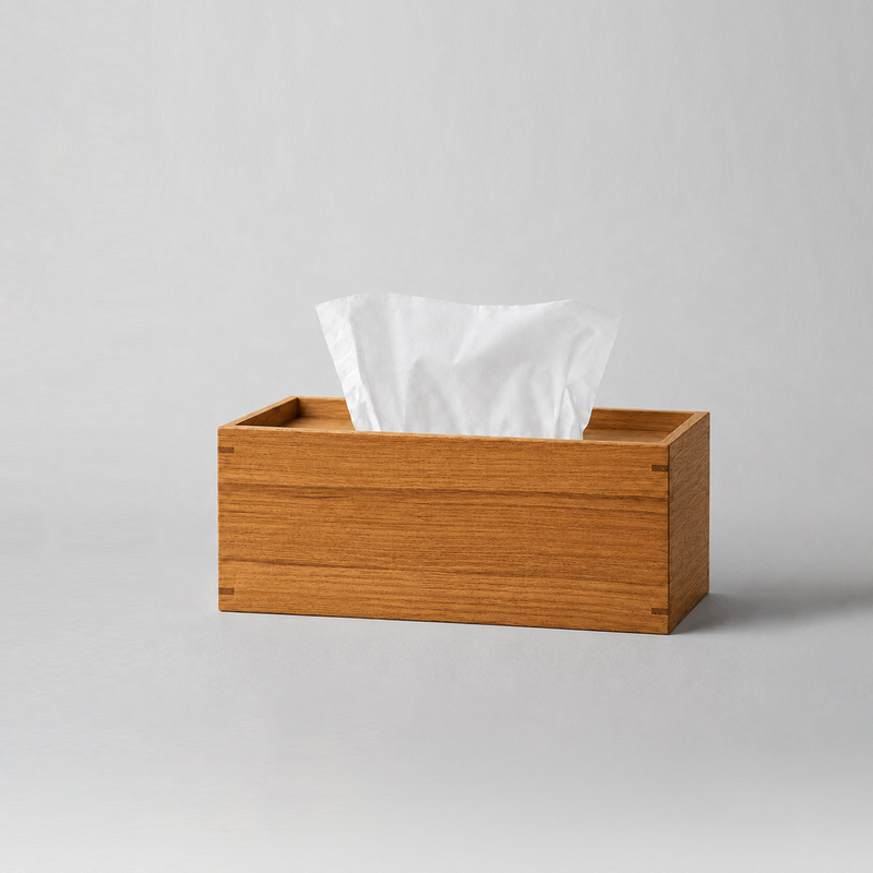 Burmese Teak Solid Wood Tissue Box with Japanese Atmosphere, Vintage Style, Wabi-Sabi Style Tissue Box, Personalized Storage