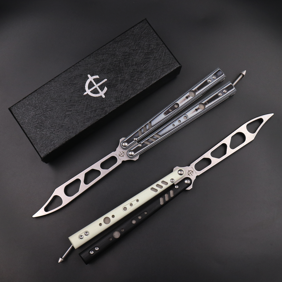 Unfronted REP high - end axis system CNC G10 titanium alloy lined butterfly knife practice knife unopened