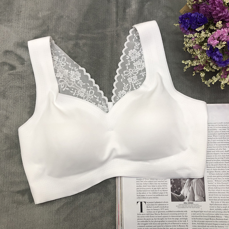 Deep V ren vẻ đẹp áo ngực dày 683 không có dấu vết không có vành ngực nhỏ thoải mái thoáng khí đồ lót trắng - Bikini áo bra đẹp