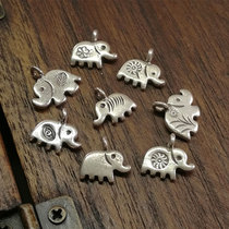 925 silver bracelet diy silver jewelry Necklace Bracelet pendant Sterling silver Thailand Chiang Mai handmade silver accessories Baby elephant pendant