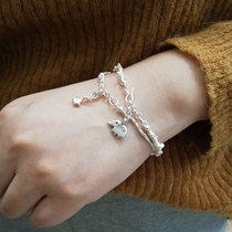 Broken Silver Bracelet 925 Silver Very Fine Silver Chain Cut Silver Bead Foot Chain Birthday Gift Thailand Chiang Mai Handmade Silver Decoration