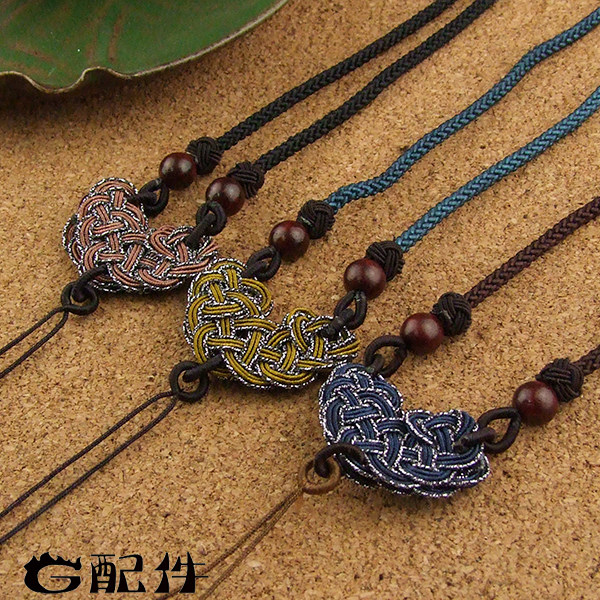 Special Price Imported European Thread Hand Woven Cloisonné Butterfly Necklace Rope Silver Thread Chinese Knot JadeIte Pendant Rope