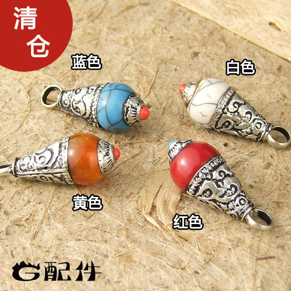 Qingkura (G accessories) Hidden Nepalese Treasure Bottle Pendant Imitation Honey Wax Pine Stone DIY Buddha Pearl Ornament Bulk Bead Accessory