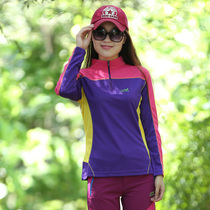 2016 autumn women outdoor sports long sleeve quick-drying clothes quick-drying stand collar t-shirt color UV protection