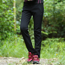 Autumn and winter models for ladies outdoor soft shell trousers fleece inner warm waterproof windproof trousers