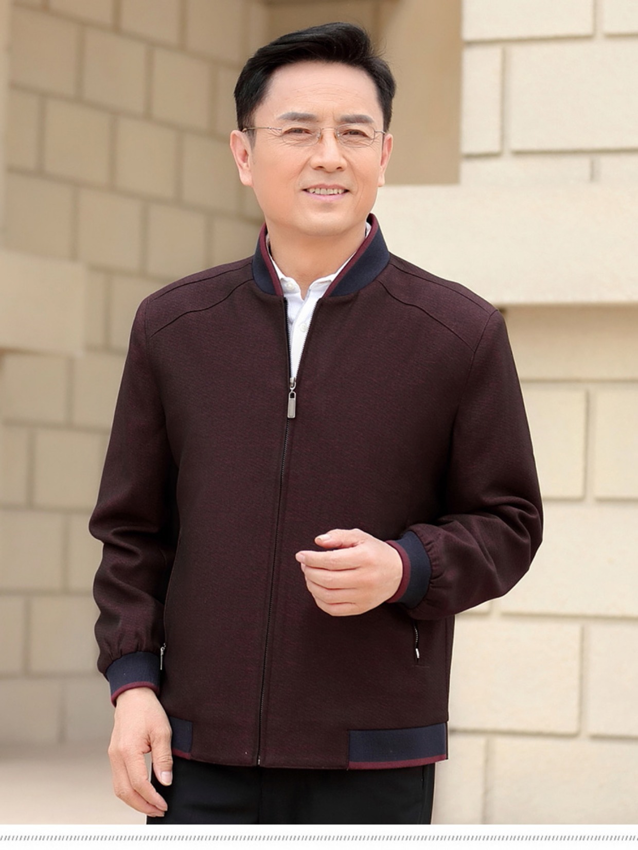 Quần áo bóng chày nam áo khoác trung niên cha mặc áo khoác mùa thu và mùa đông áo khoác nam trung niên áo rời cộng với phân bón tăng áo khoác nam đẹp
